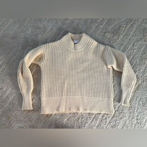 Everlane | Chunky Waffle Knit Mockneck Sweater | Ivory | S
